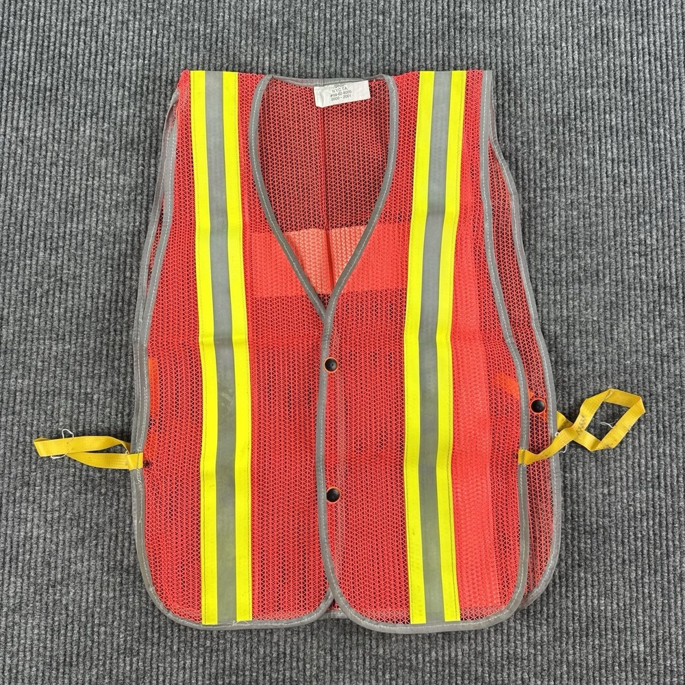 MTA New York City Transit Vest Reflective Mesh Utility Subway Worker Orange 2001